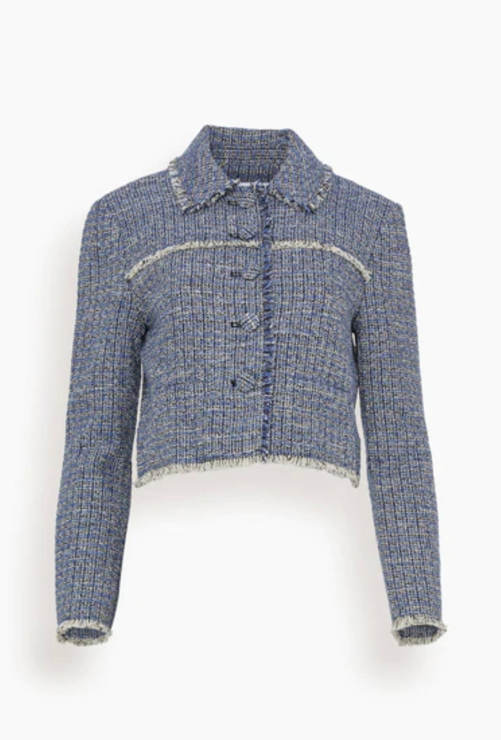 PROENZA SCHOULER WHITE LABEL
Cropped Tweed Jacket in Blue Multi