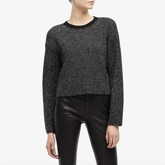 RAG & BONE black & silver knit with buttons on sleeves