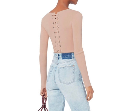 Intermix Lace Up Bodysuit