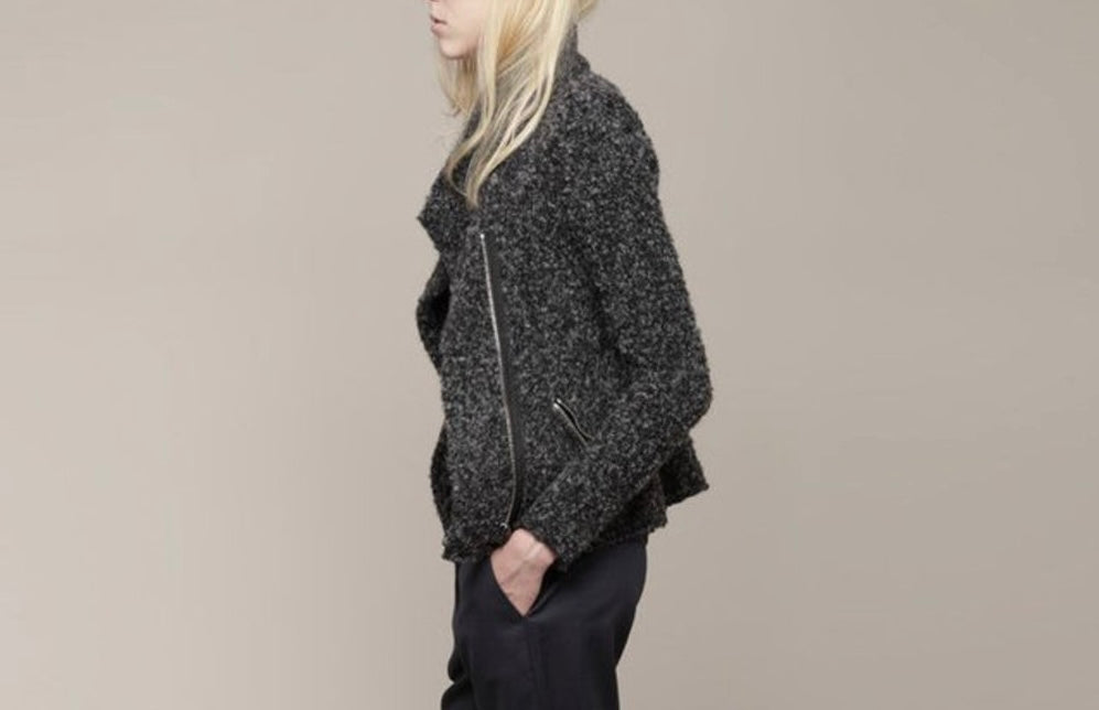 Isabel Marant Bouclé Charcoal Zip Coat