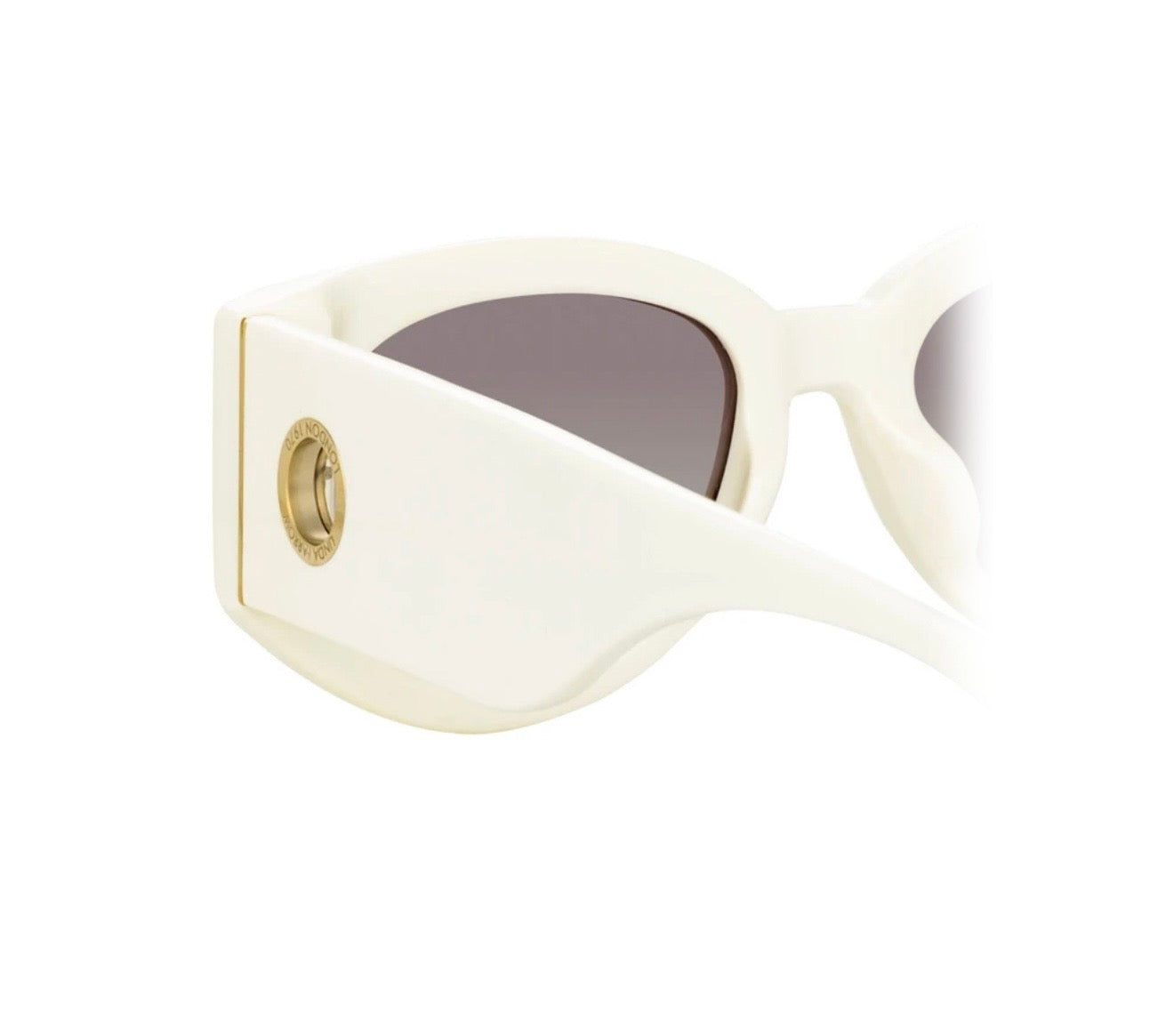 Linda Farrow White Cat-Eye Sunglasses