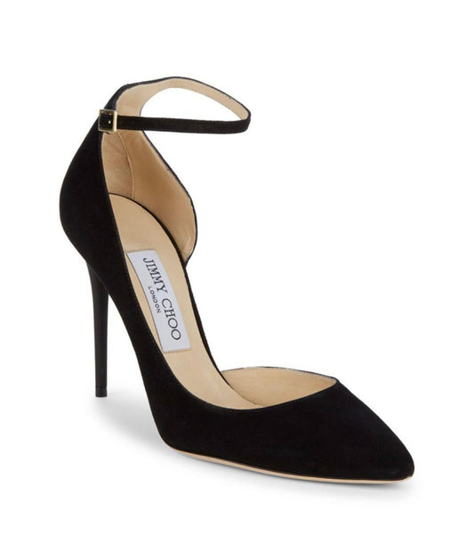 Jimmy CHOO - Lucy Half D’Orsay Ankle Strap Pumps