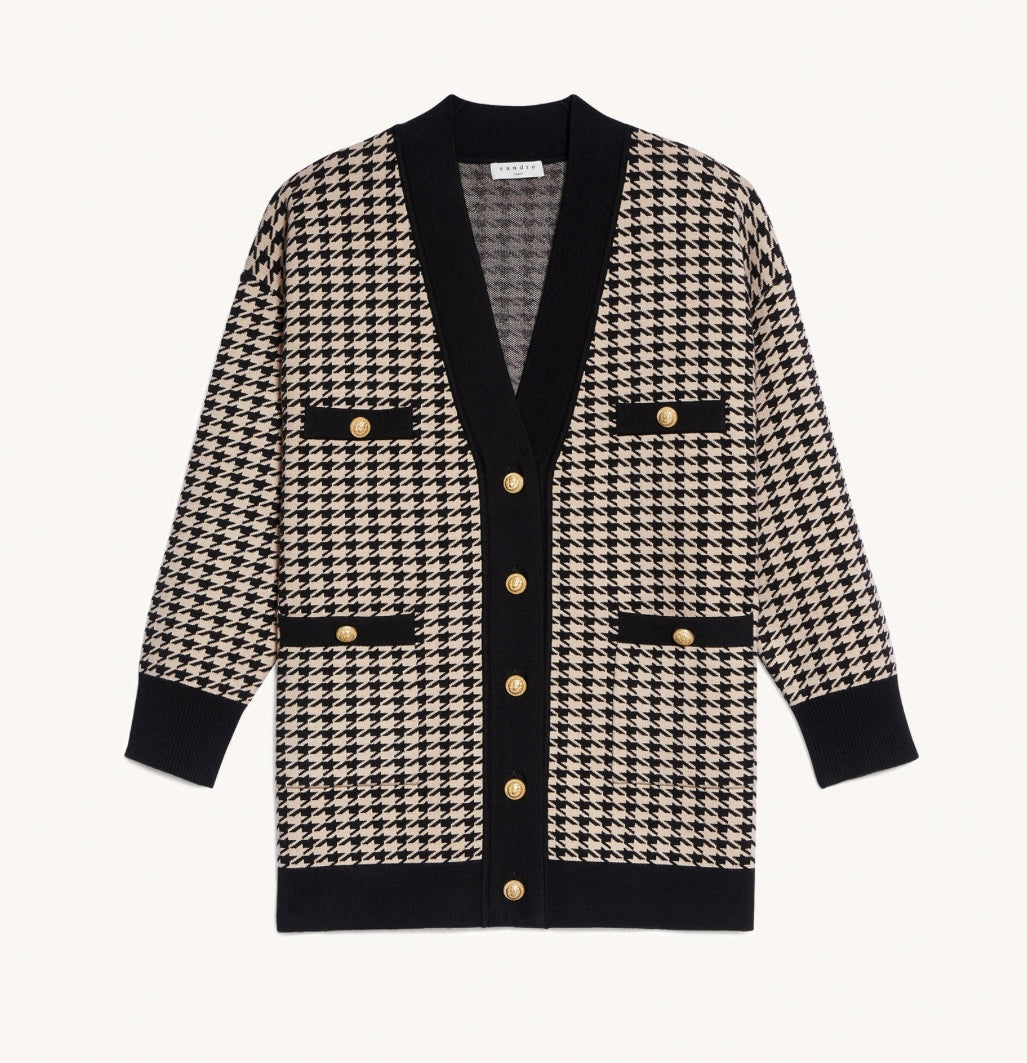 Sandro - Dane Oversized Houndstooth Cardigan