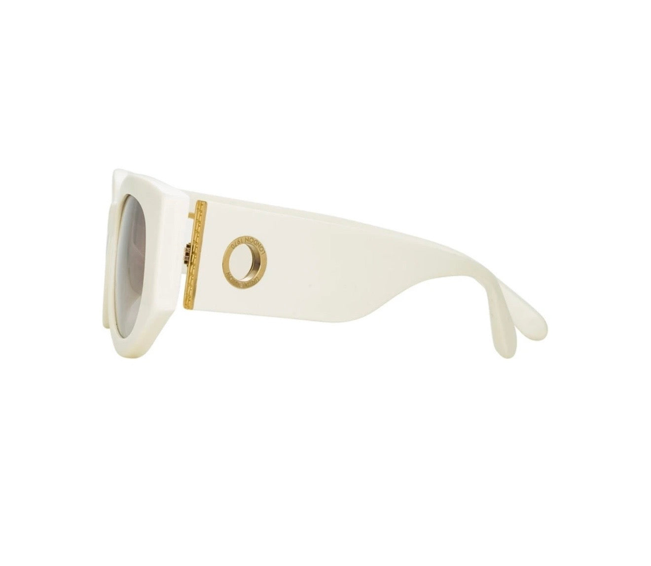Linda Farrow White Cat-Eye Sunglasses