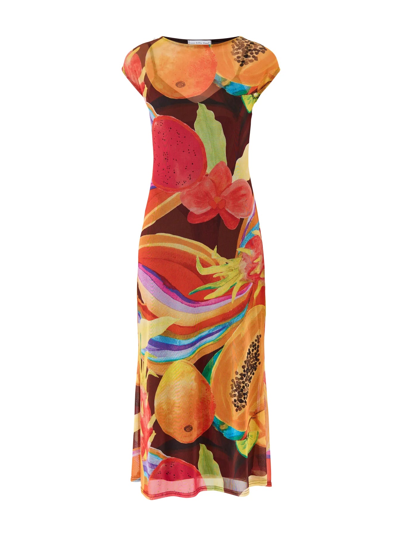 NEVER FULLY DRESSED fruit mesh dress with slip
