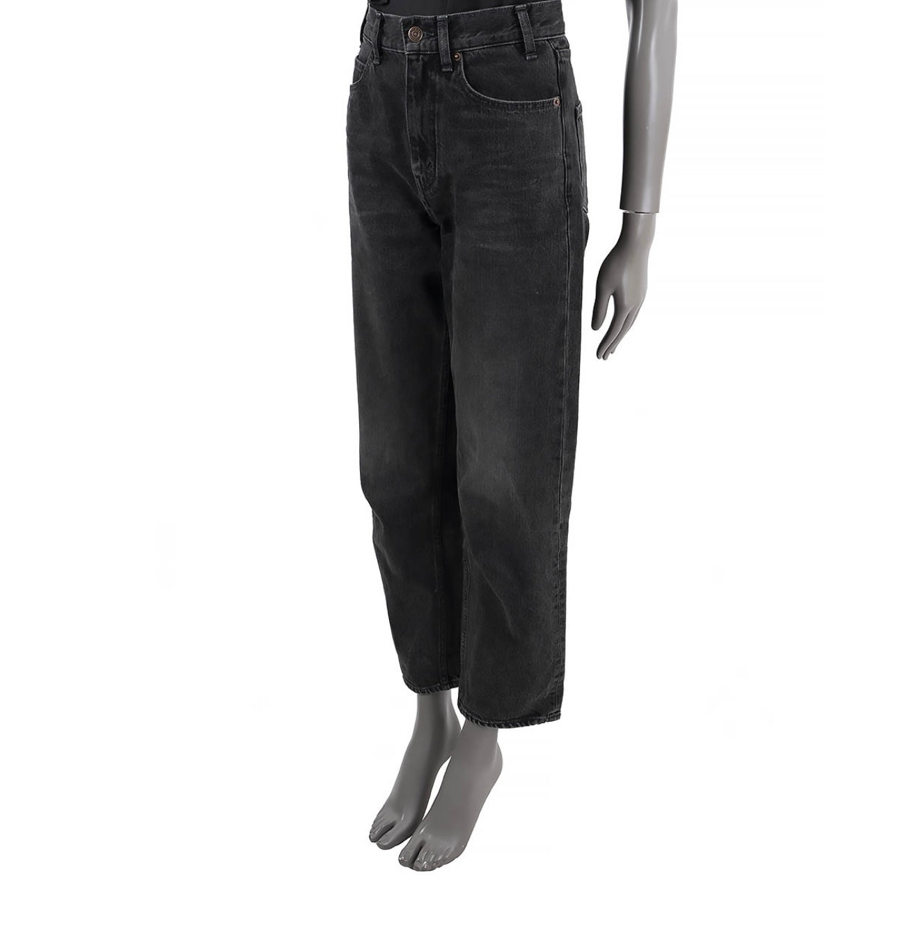 CELINE - Margaret High Waisted Straight-Cut Jeans Vintage Black