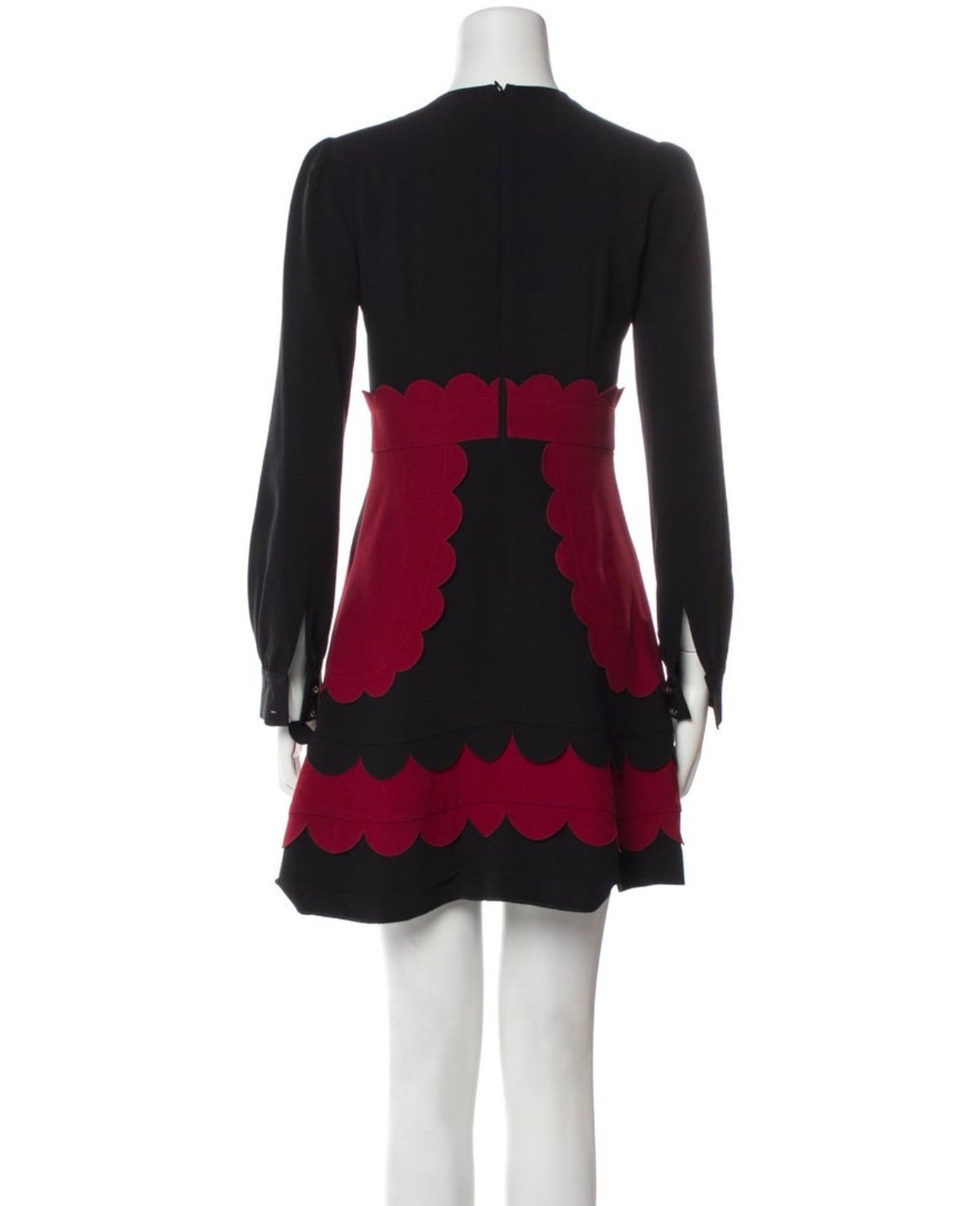 Red Valentino - Color-block Scalloped Dress