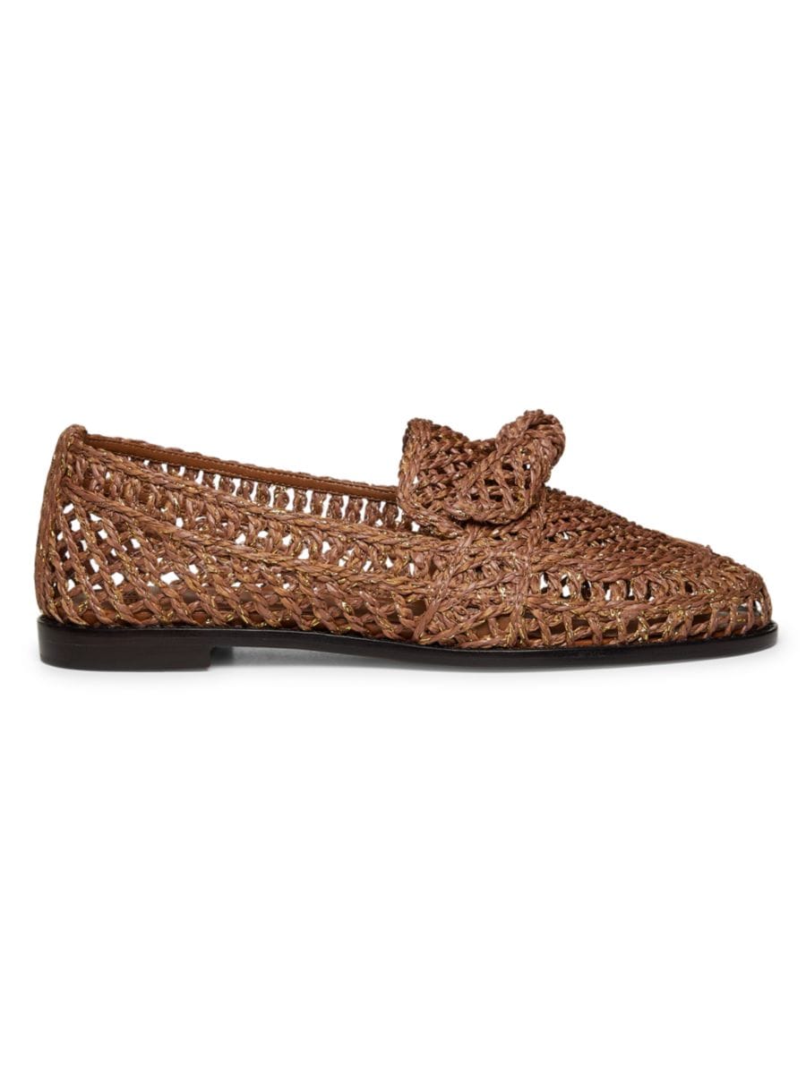 ALEXANDRE BIRMAN raffia penny loafers