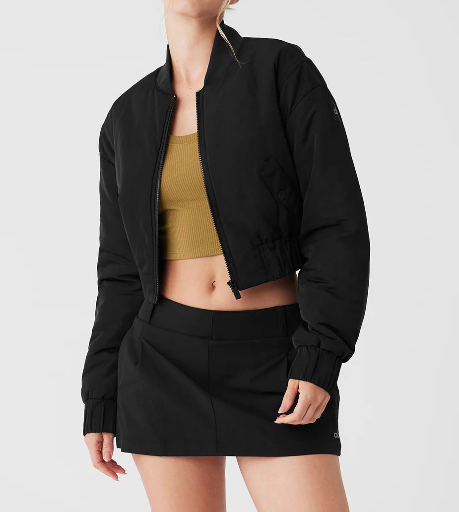 Alo Cropped Bomber Jacket