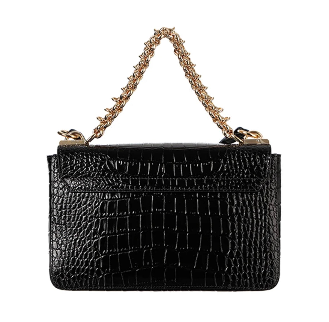 Givenchy - Catena Small Croc-Effect Cross-Body Black Leather Shoulder - Vintage