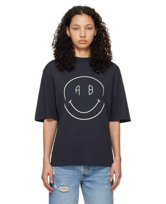 ANINE BING
Black Avi Smiley T-Shirt