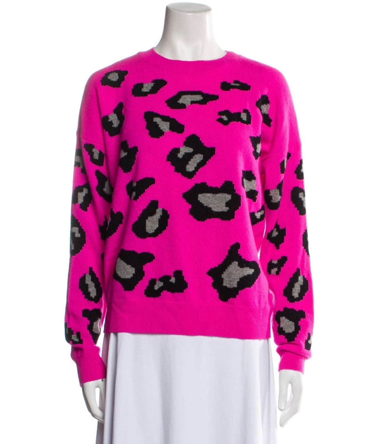 Autumn Cashmere - Pink Animal Print Cashmere Sweater