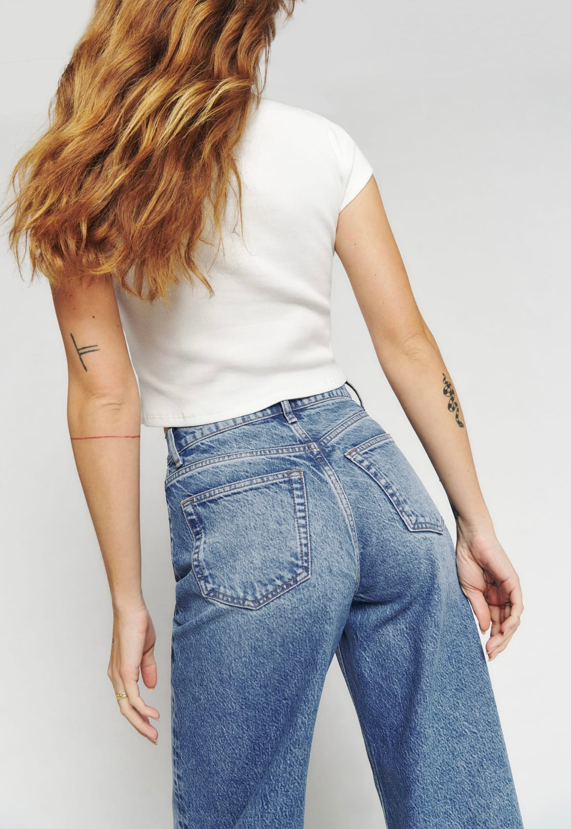 REFORMATION - CARY HIGH RISE SLOUCHY WIDE LEG JEANS
