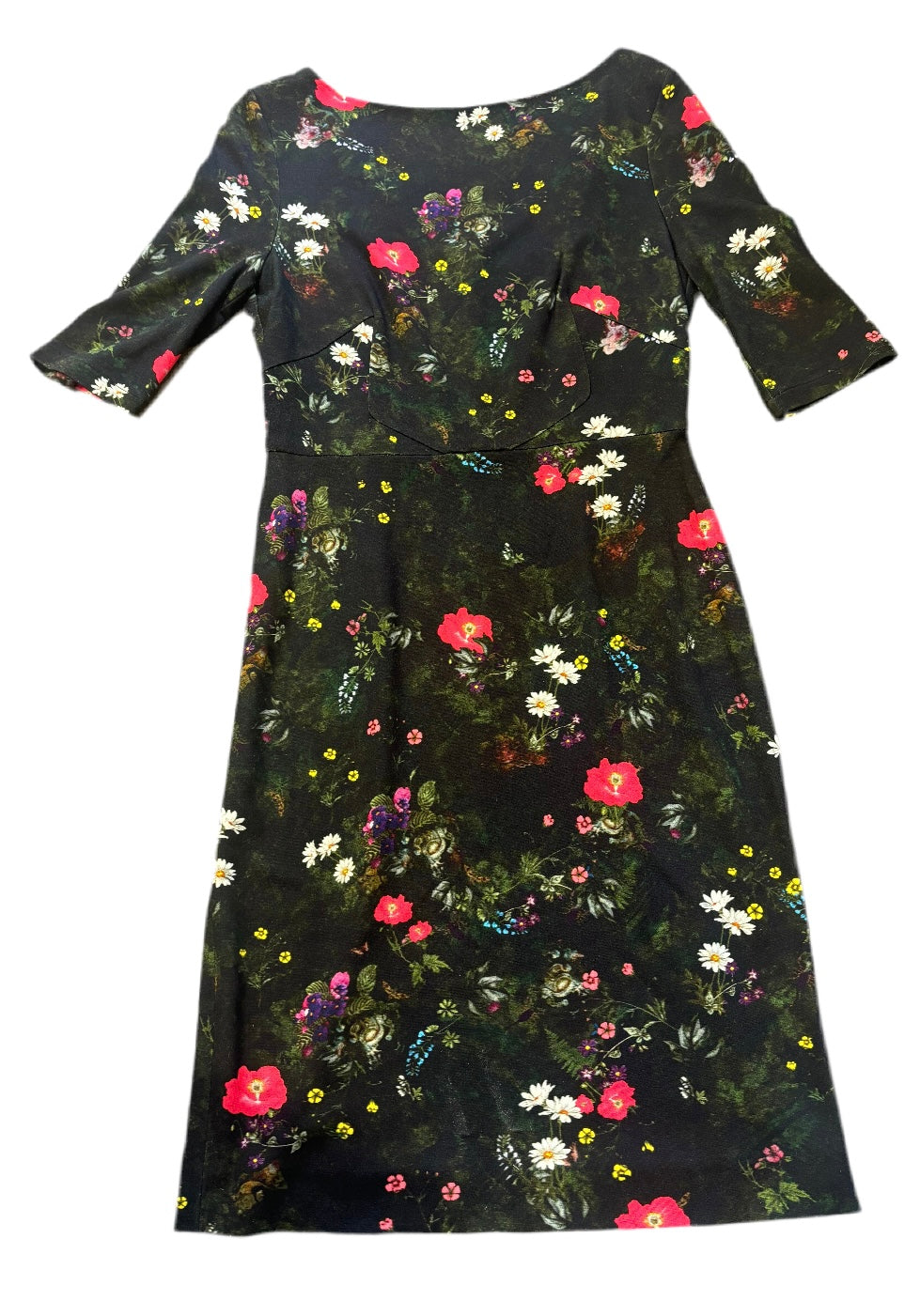 ERDEM floral print 3/4 sleeve dress