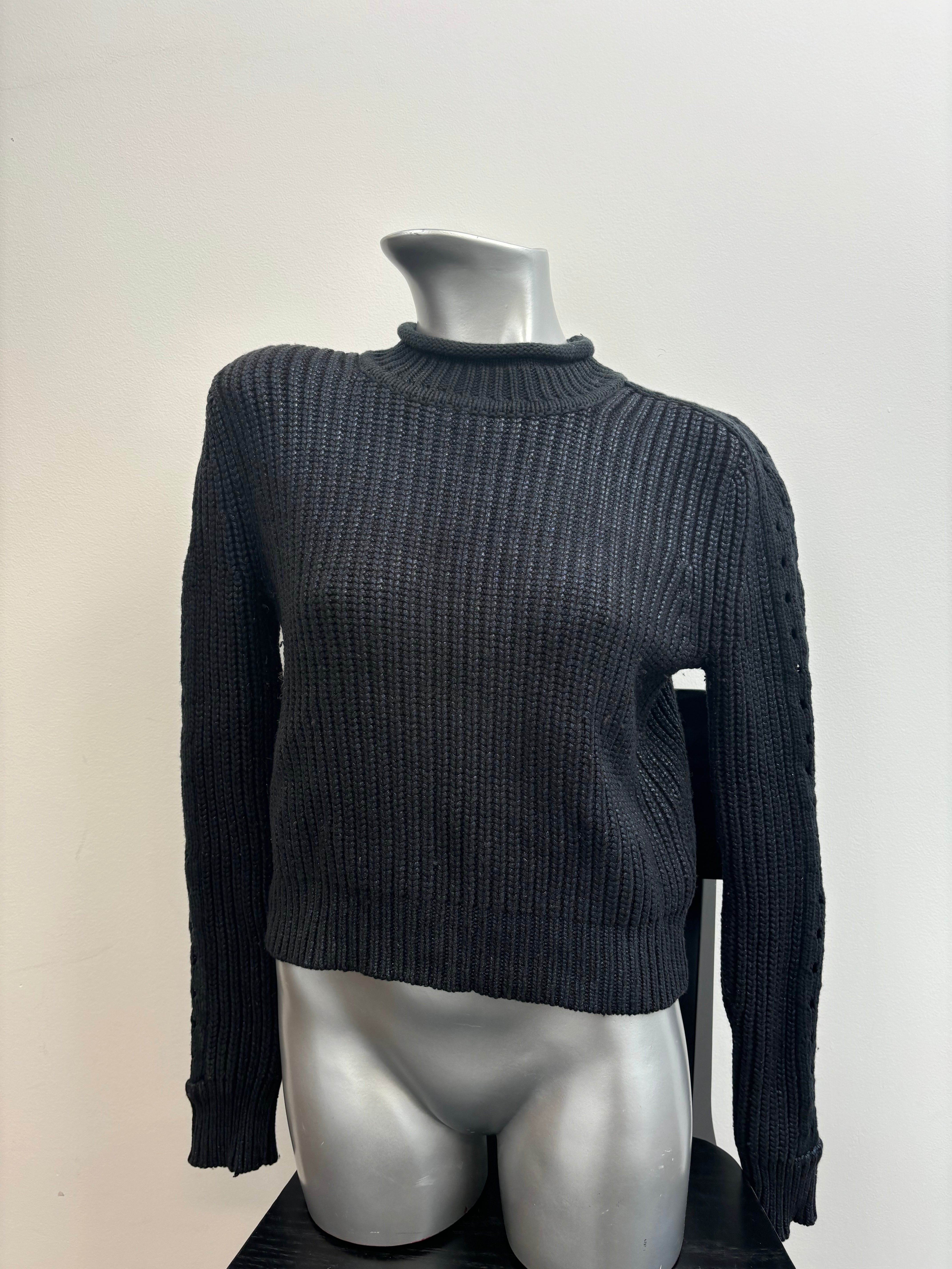 3:1 PHILLIP LIM blue sparkle crop knit