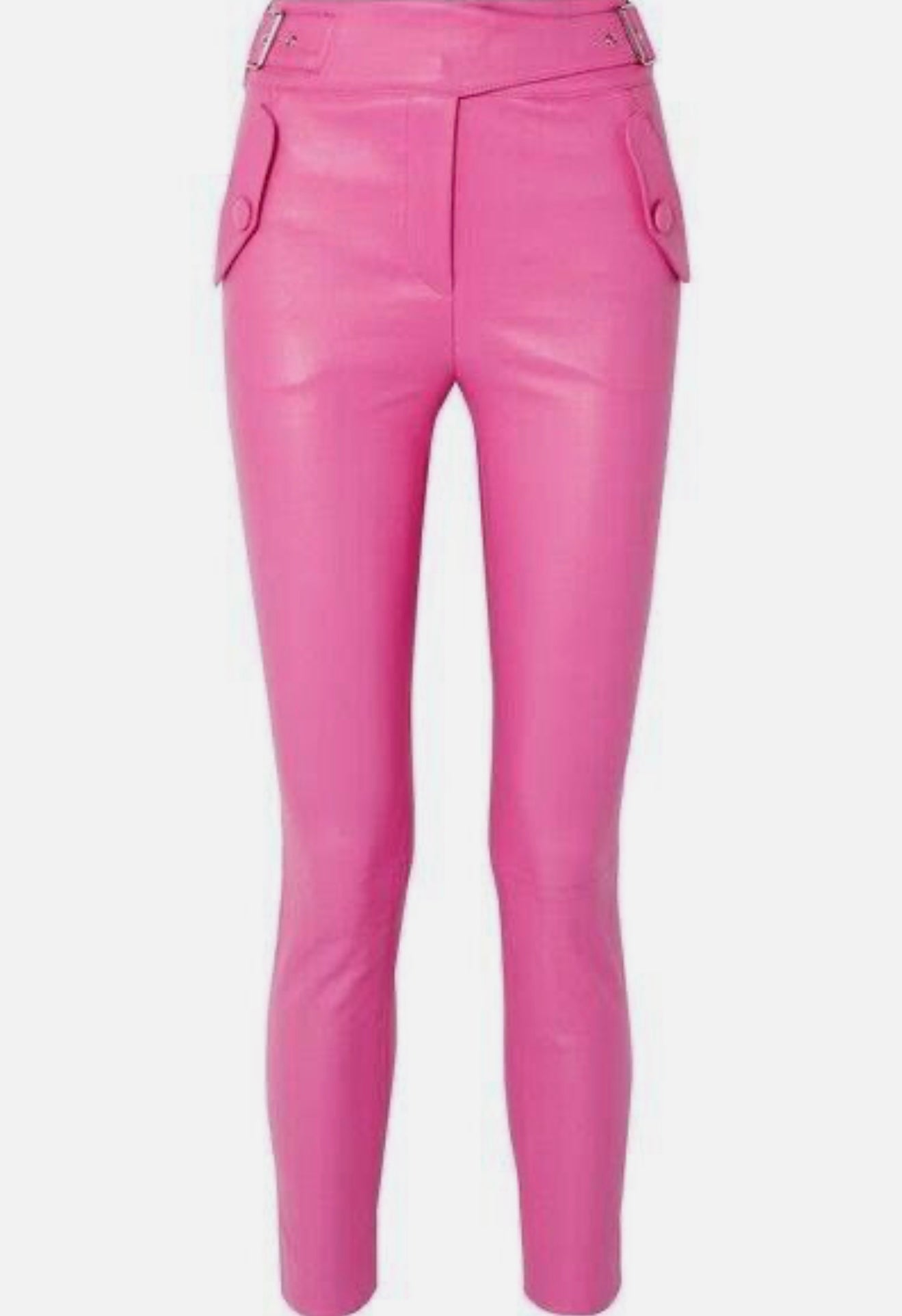 VERONICA BEARD
Jania High-rise Leather Ankle Pants In Pink