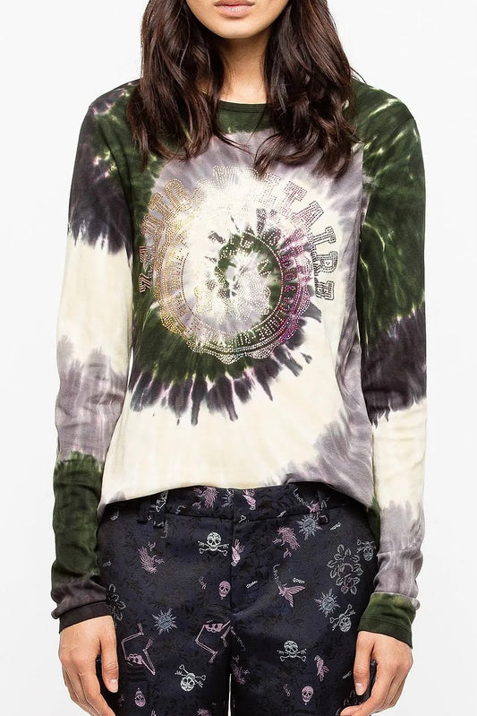 Zadig & Voltaire Jewelled Tie Dye Long Sleeve