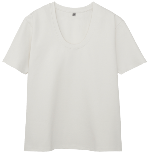 TOTEME white oversized stretch shirt sleeve top