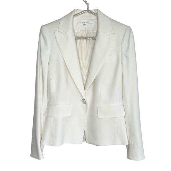 VERONICA BEARD white cotton blazer, CAN ZIP UP