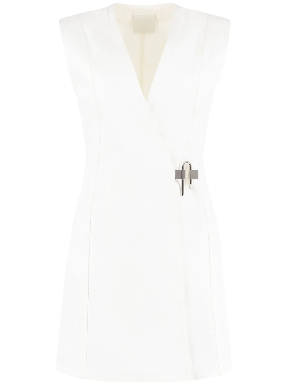 GIVENCHY white denim sleeveless dress with buckle