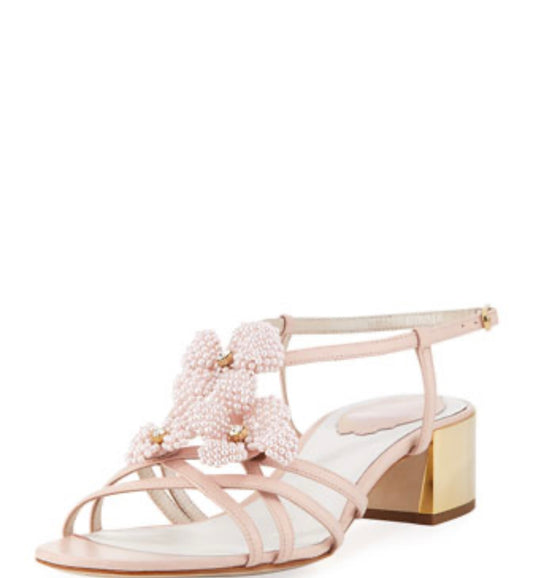 Rene Caovilla - Chunky Beaded Sandal in Pink