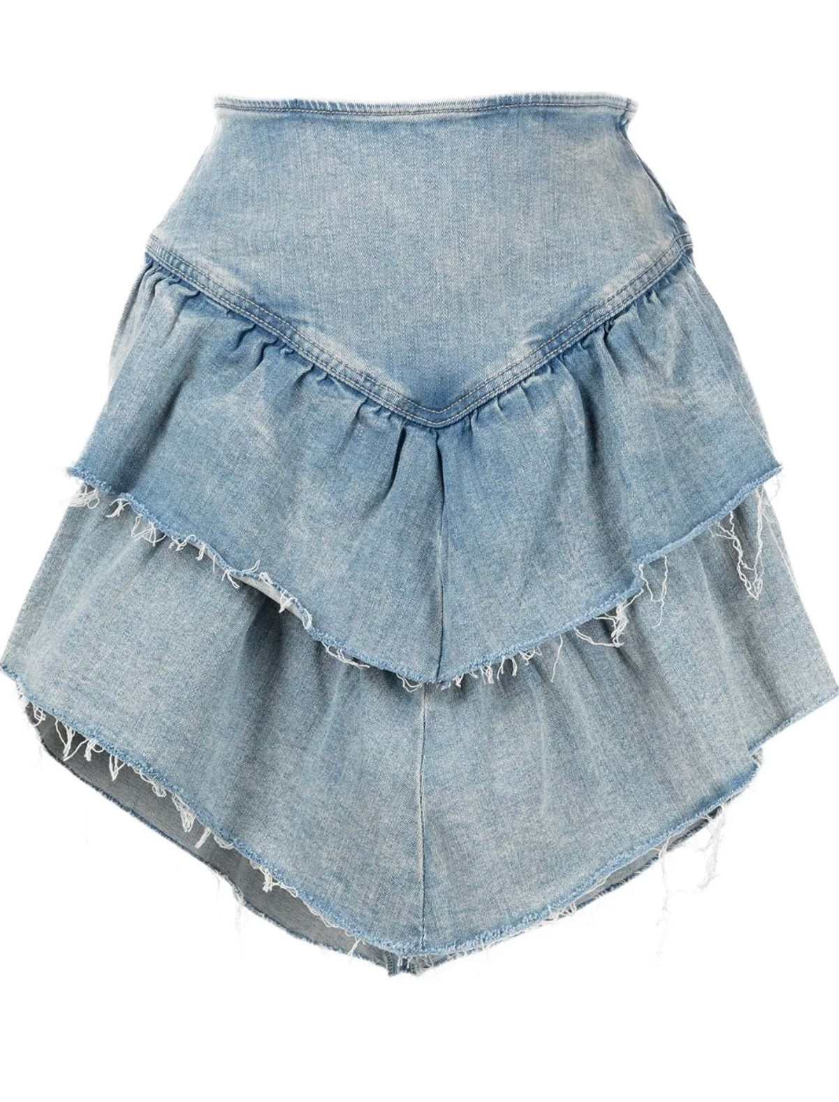 MOTHER
The Ruffle Mini Raw Edge Skirt