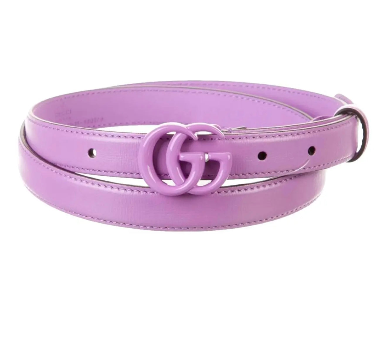 GUCCI
Purple Smooth Leather Double G Belt Size