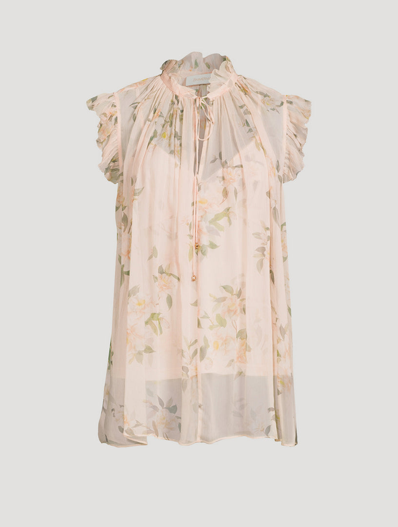 ZIMMERMAN Natura Sleeveless Blouse In Floral Print