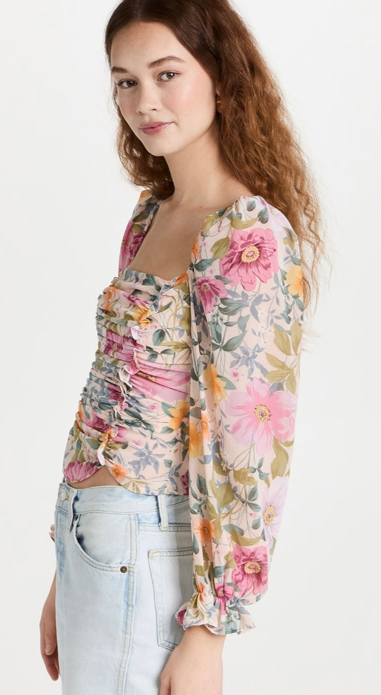 ASTR the label - Tonina Floral Puff Sleeve Top