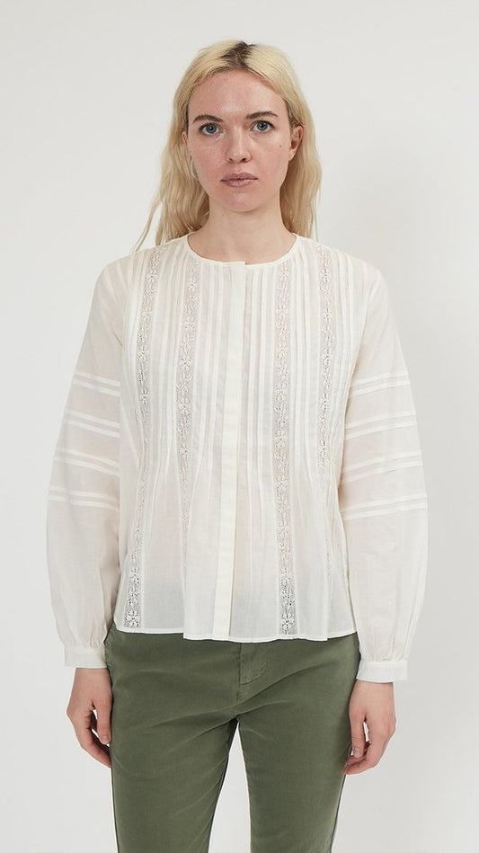 NILI LOTAN embroidered cotton blouse