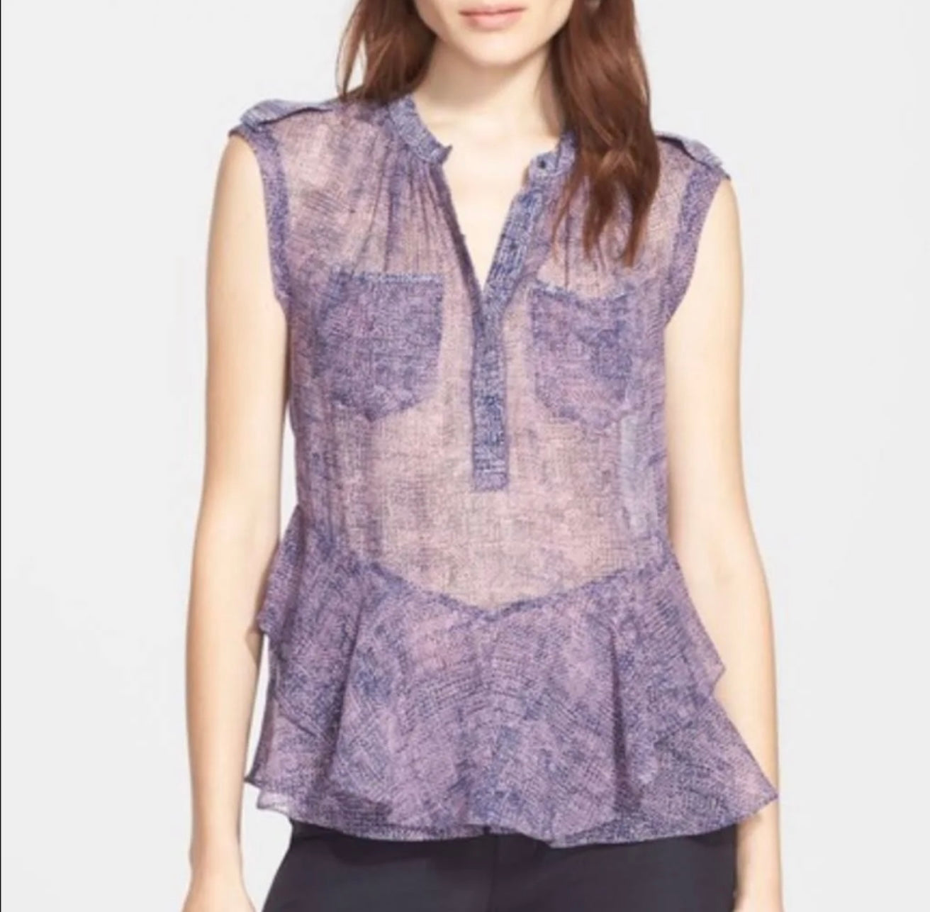 Rebecca Taylor - Static Ruffle Hem Sleeveless Top