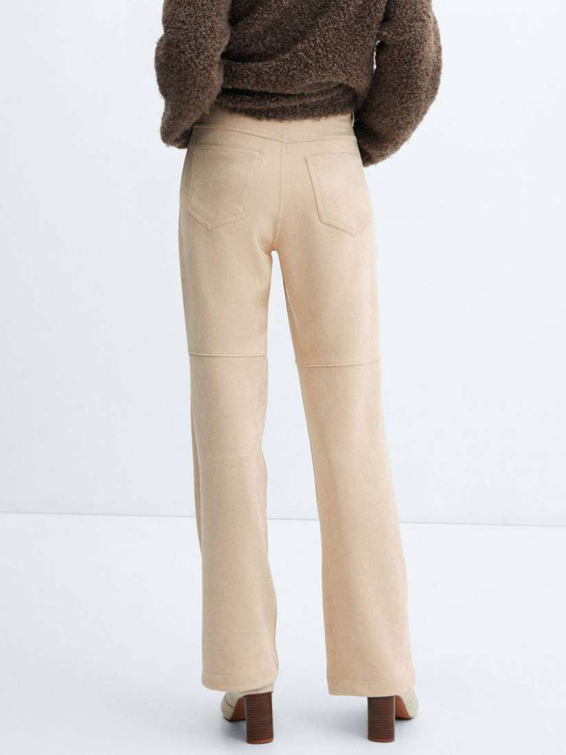 MANGO suede trousers with seam detail