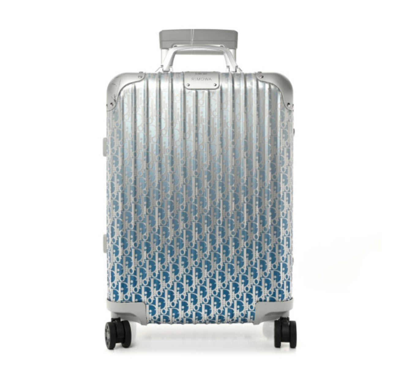 CHRISTIAN DIOR 
X RIMOWA Aluminum Gradient Cabin Luggage Blue Multi