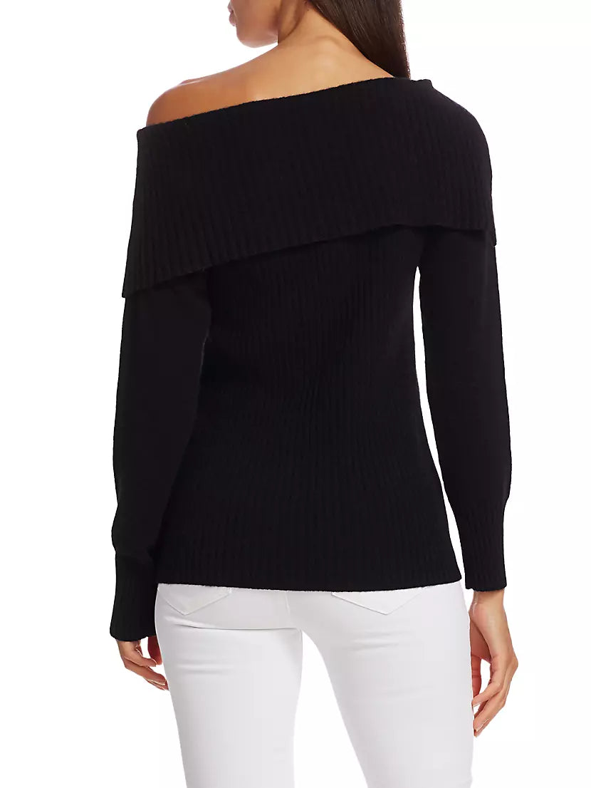 SAKS FIFTH AVENUE cashmere off-shoulder sweater