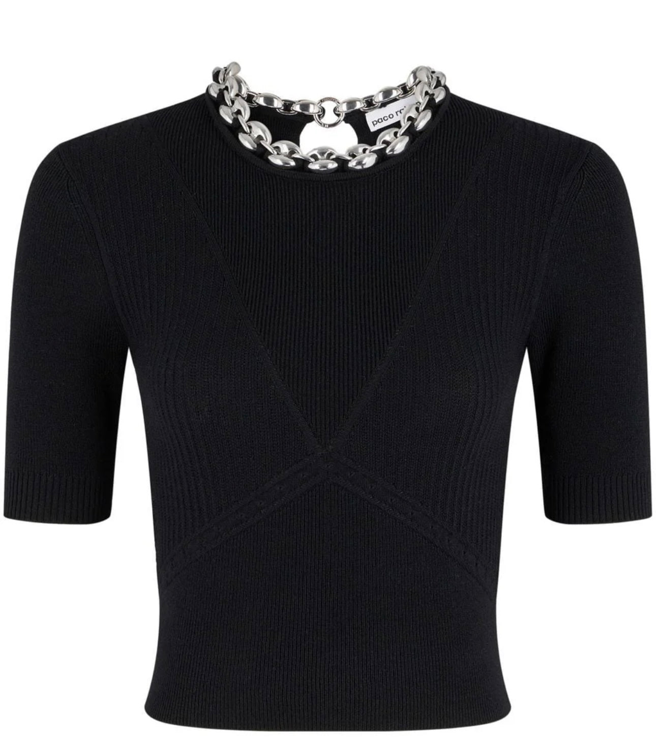 PACO RABANNE WOMEN Chain Detail T-Shirt Black