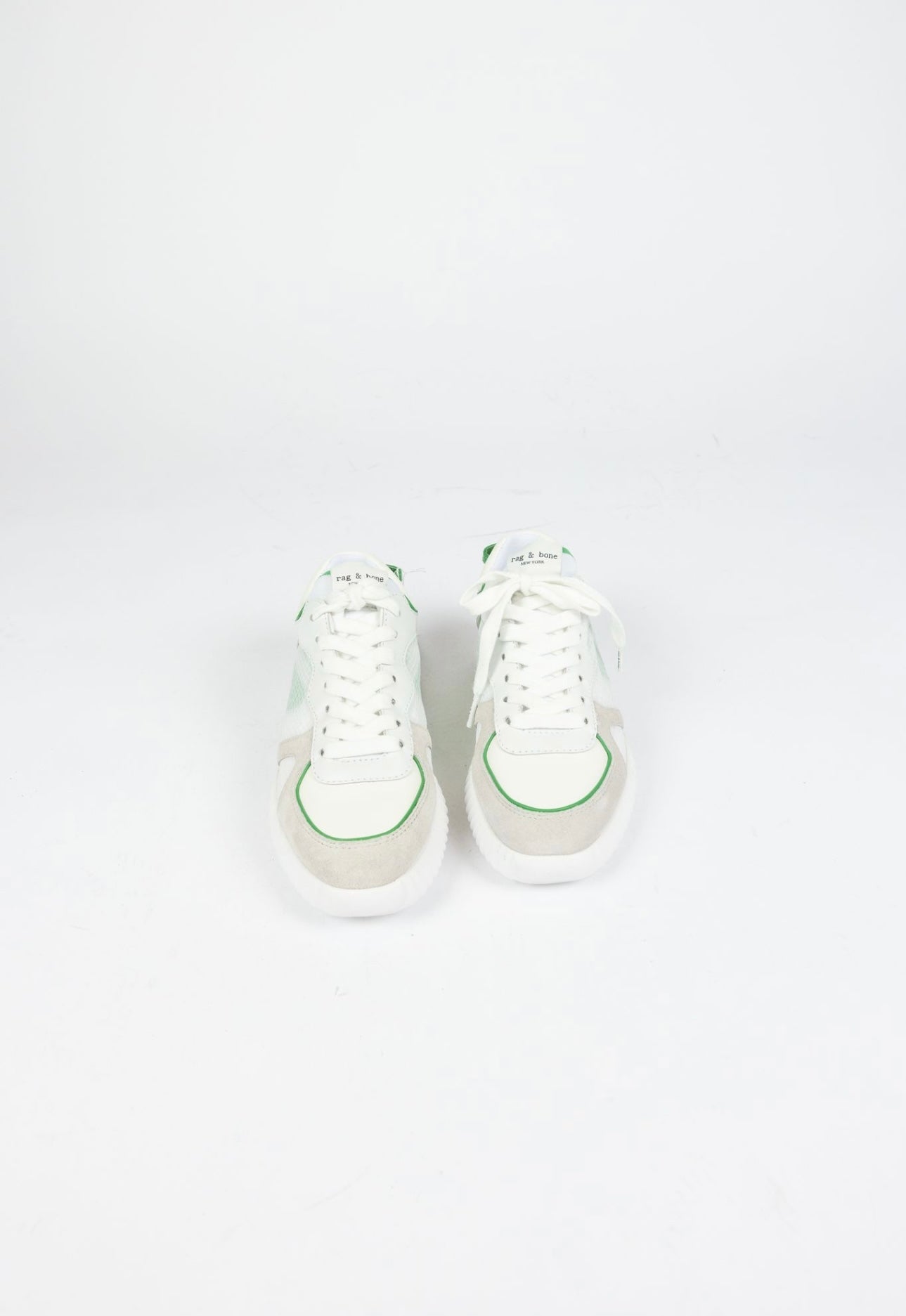 RAG & BONE - white/green retro runners 2.0