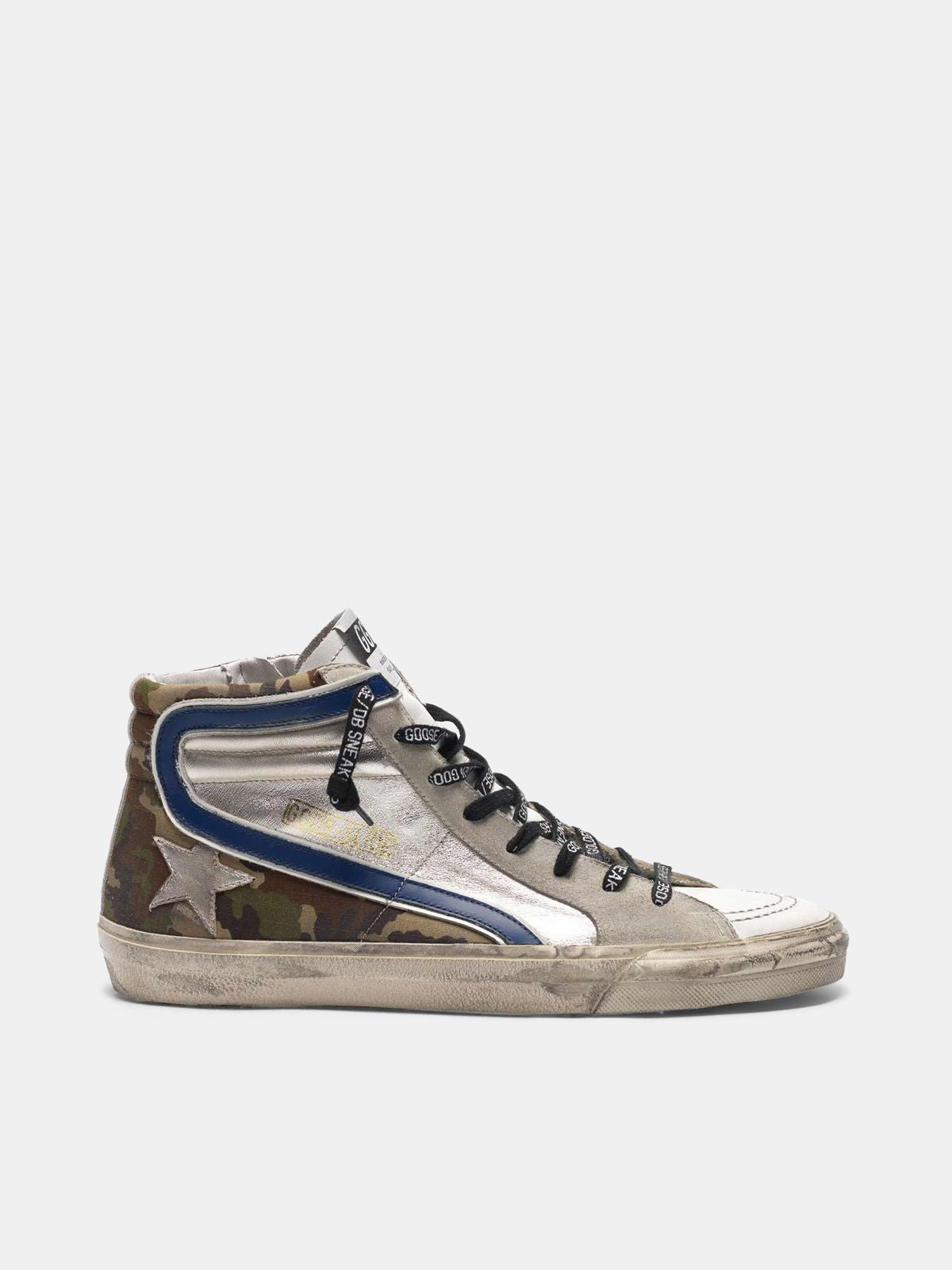 MENS GOLDEN GOOSE high top sneakers with camo