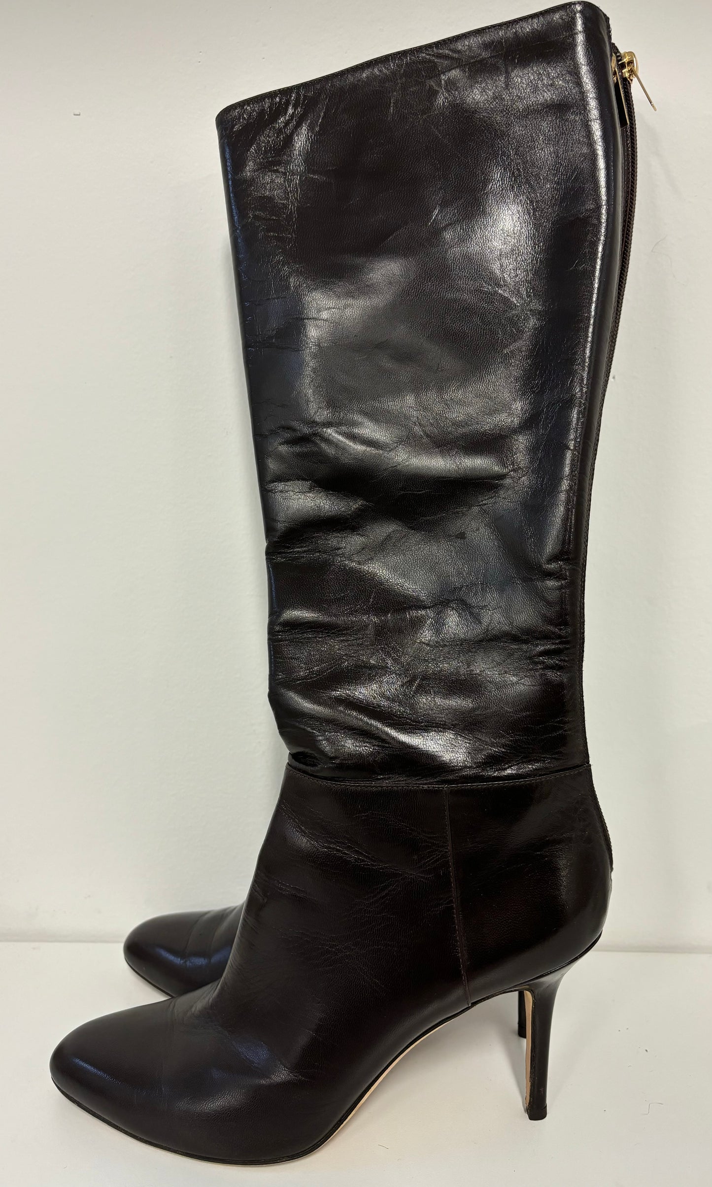 JIMMY CHOO brown knee-high boots