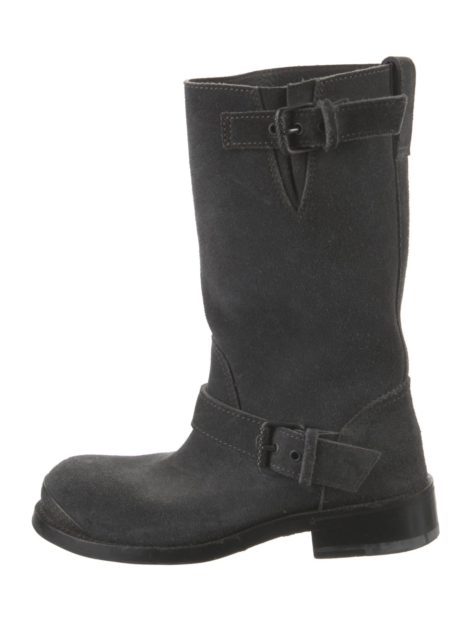BOTTEGA VENETA grey suede calf height boots