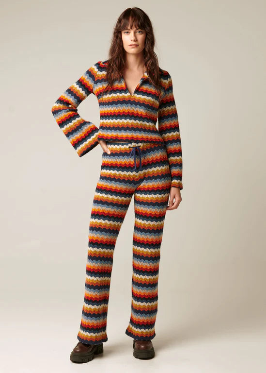 ELLIE MAE knit multi colour top and pants set