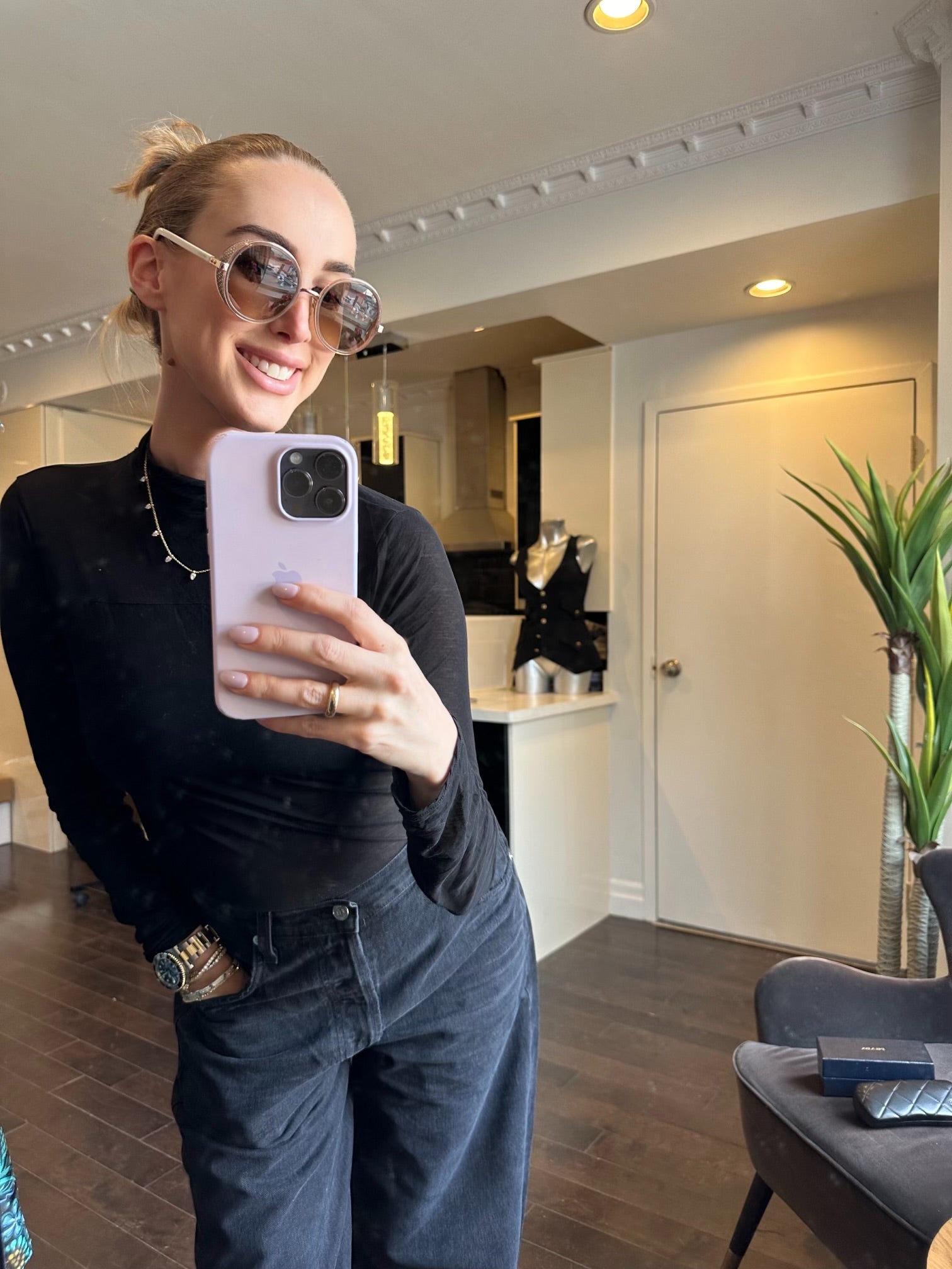 JIMMY CHOO rose gold sunglasses with white arms