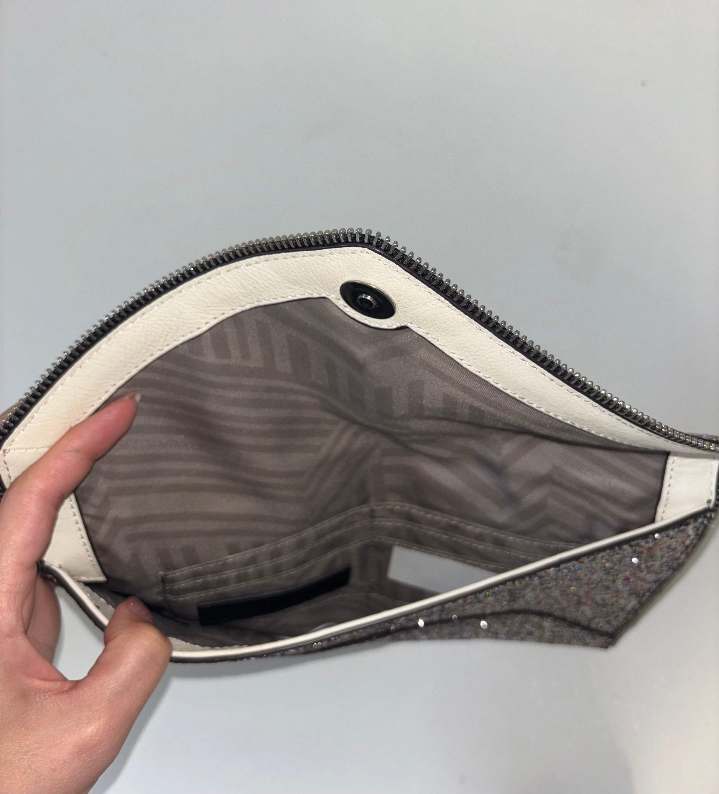 REBECCA MINKOFF multi colour sparkle glitter clutch