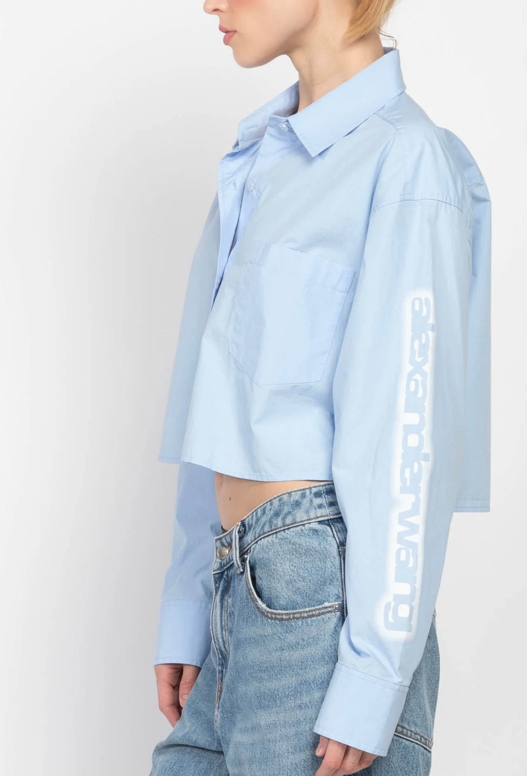 T BY ALEXANDER WANG
BUTTON CROP SHIRT