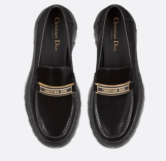 DIOR - code leather loafers