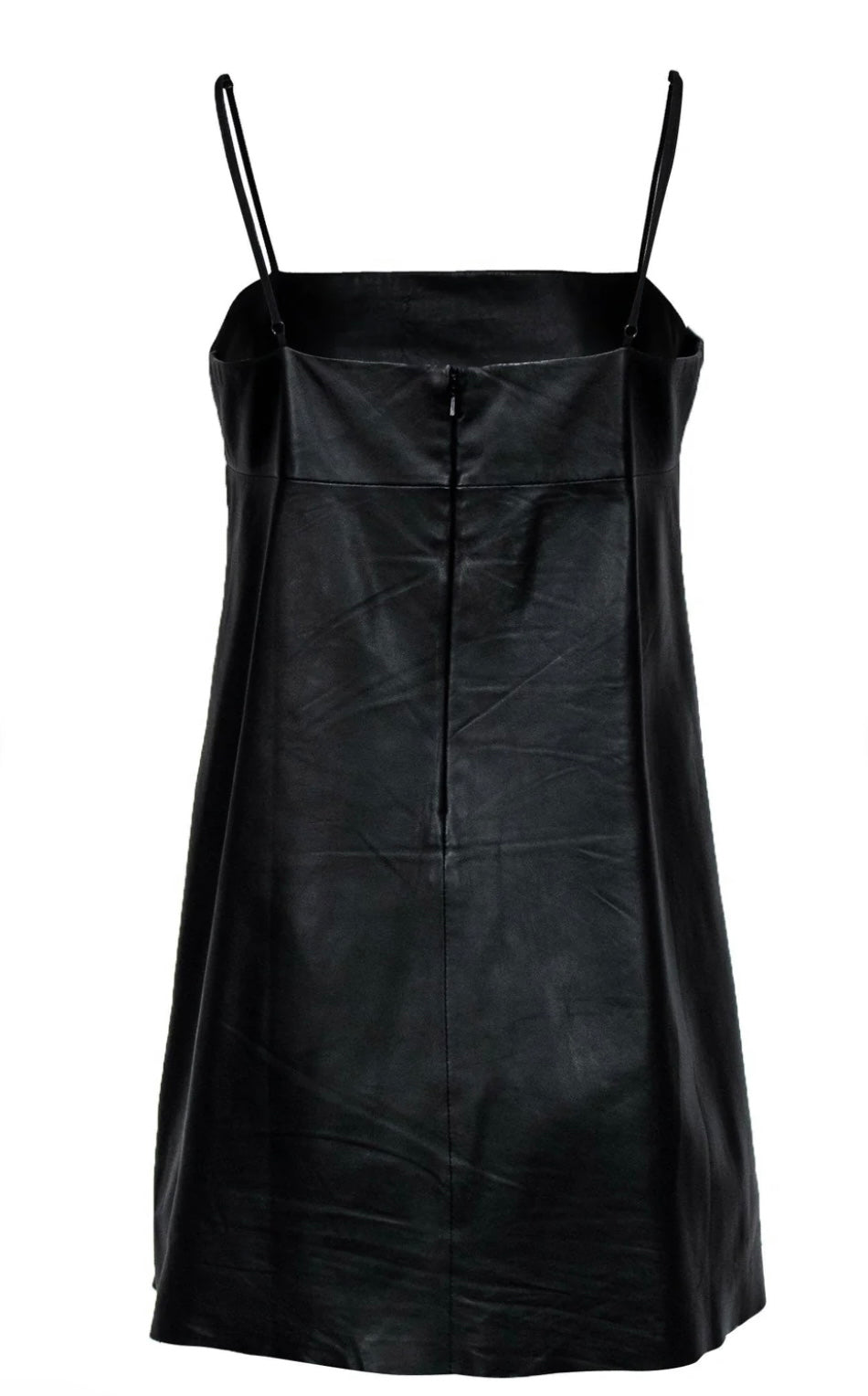 VEDA -  Black Leather Mini Dress