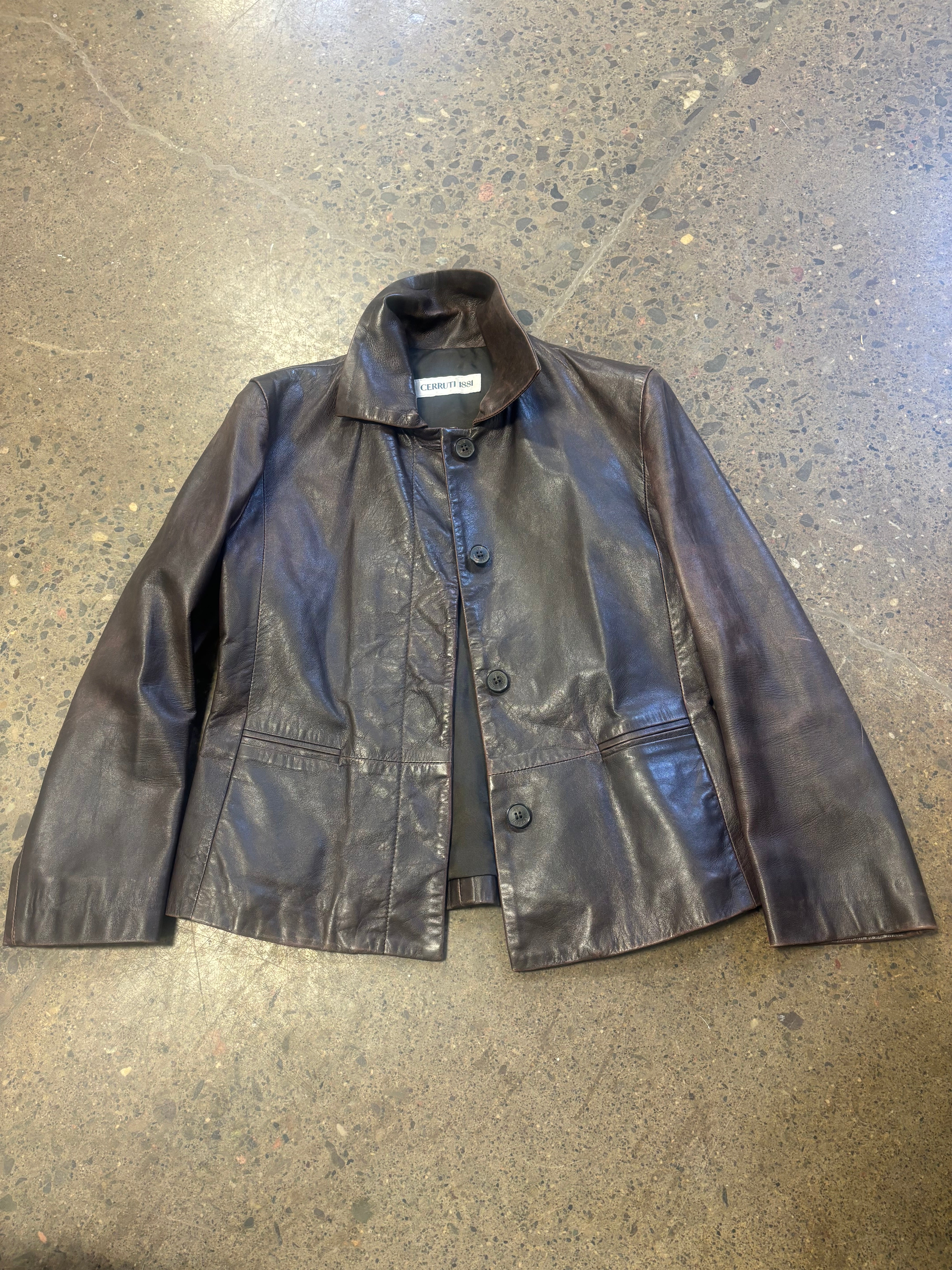 CERRUTI 1881 brown leather jacket