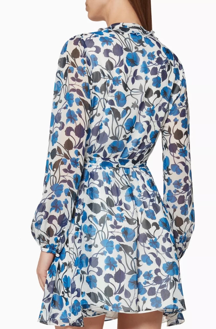 SALONI
White & Navy Tilly Floral-Print Mini Dress