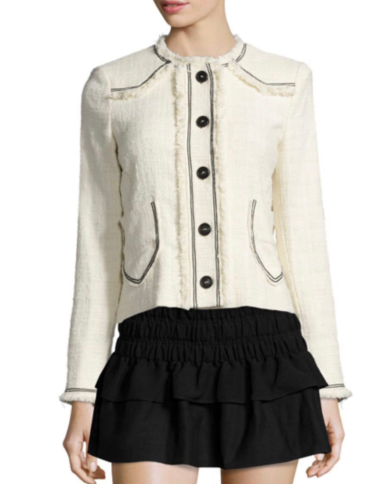 Etoile Isabel Marant
Ferris Fringed Linen Button Jacket