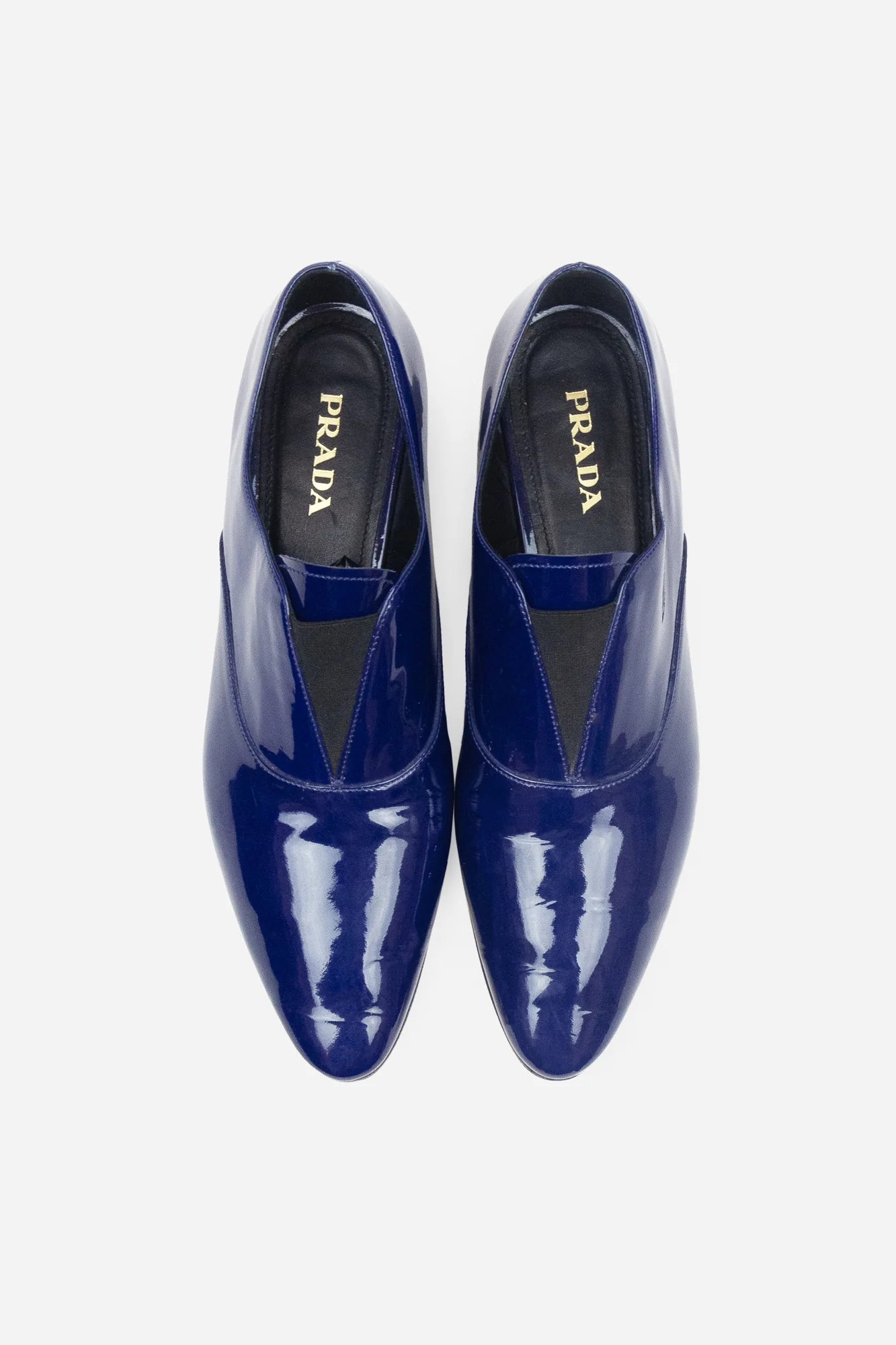 PRADA royal blue pointed toe loafers