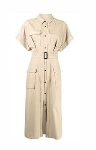 JUUN-J khaki trench dress with belt